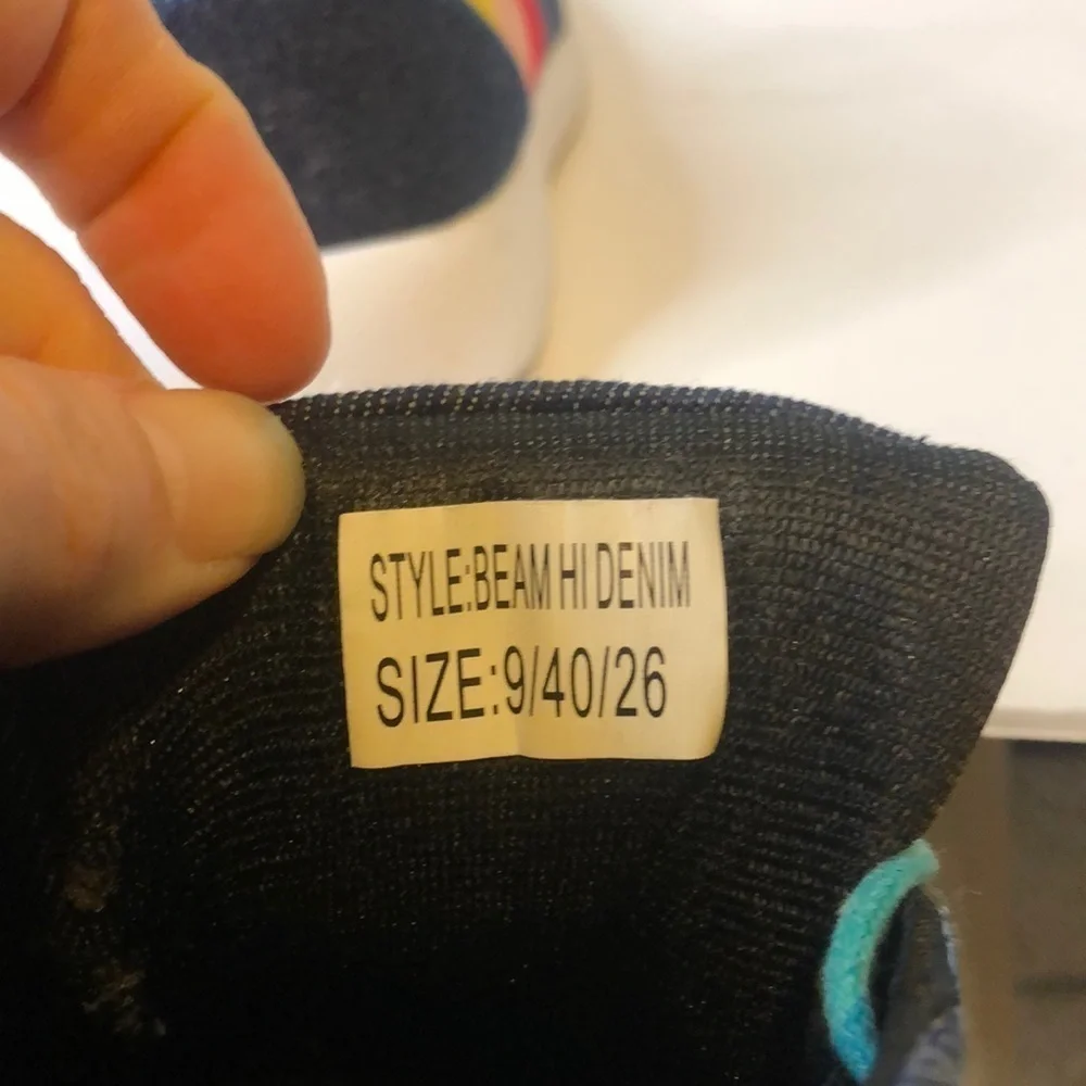 YRU Beam Hi Denim Shoes Sneakers Rainbow 9